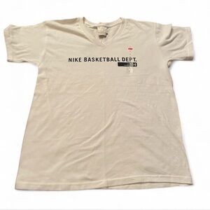 Women’s Vintage Nike Basketball Dept White V-Neck Shirt Size L NWT